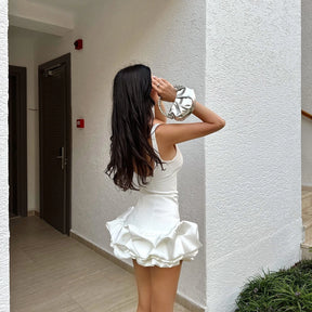 Vestido Branco Curto Sem Mangas