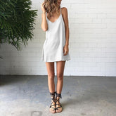 Vestido Curto Liso Casual