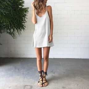 Vestido Curto Liso Casual