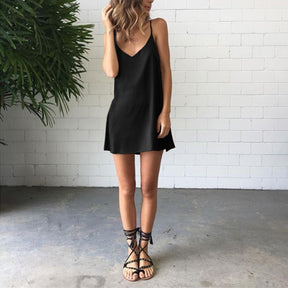 Vestido Curto Liso Casual
