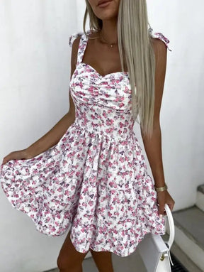 Vestido Curto Boho com Decote