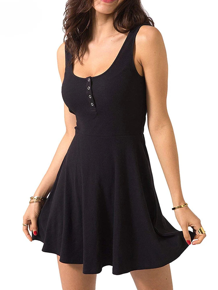 Vestido Curto Casual com Corte Flare