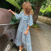 Vestido Boho Longo com Mangas Bufantes e Estampa Floral