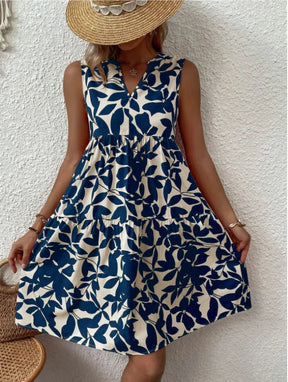 Vestido Midi com Babados e Estampa