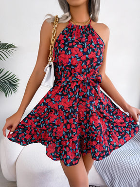 Vestido Curto Sem Mangas Estampadod
