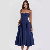 Vestido Longo Liso com Decote